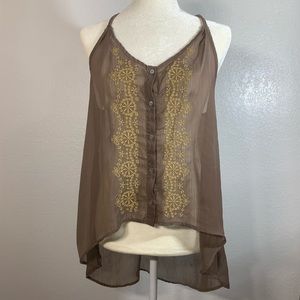 Brown Lightweight Double Zero Tank Top